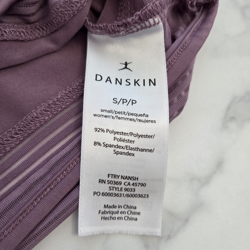 Danskin Mauve Dusty Rose Athletic Tee with Mesh Trim Small Petite - Picture 12 of 16